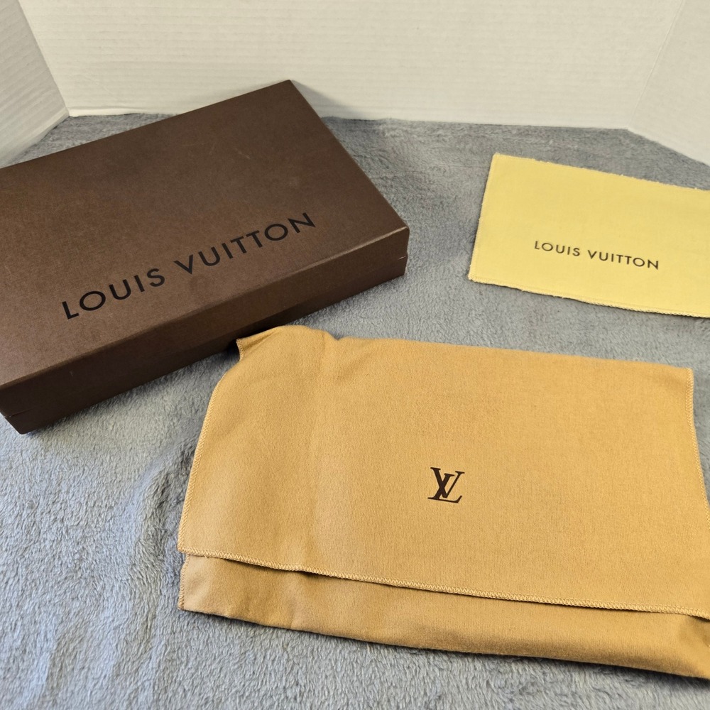 Louis Vuitton Empty Gift Box and Dust Bag Set Brown Tan Yellow Luxury Packaging